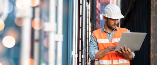 Smart Engineer Supervisor Checking And Control Loading Containers