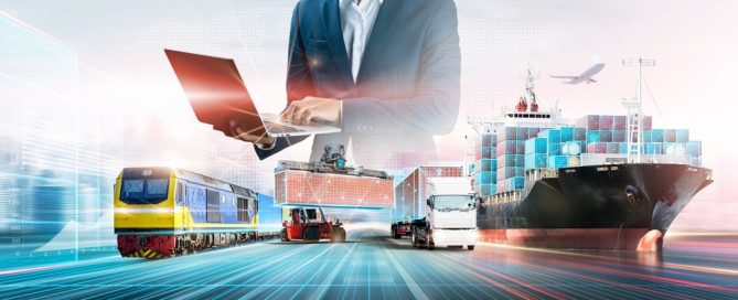 Business And Technology Digital Future Of Cargo Containers Logistics Transportation