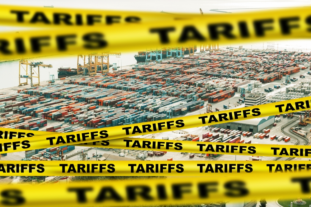 Economic Tariffs Concept. America Tariffs on the EU