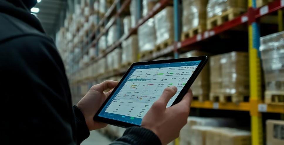 warehouse-worker-using-tablet-manage-dynamic-table-hightech-warehouse-background (1)