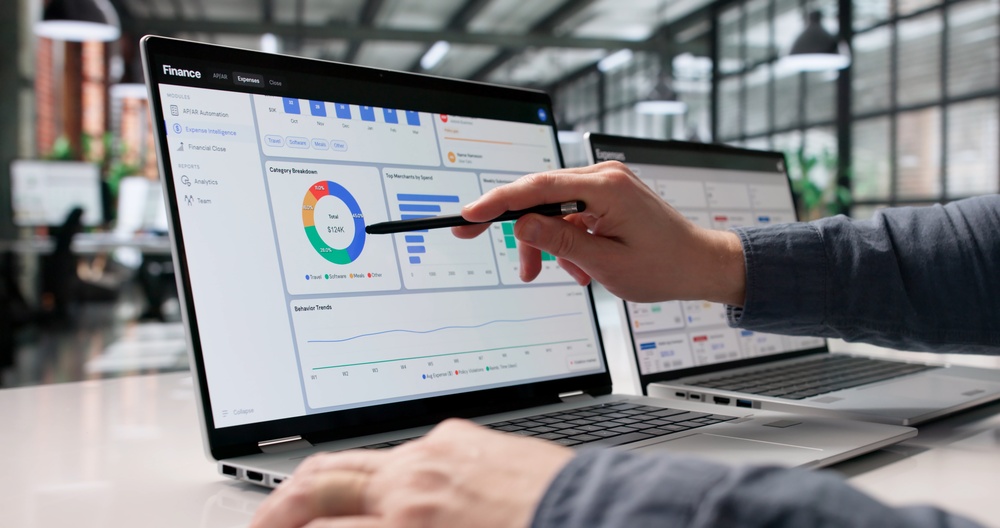 Financial Analyst Reviewing Corporate Cash Flow And Expense Data